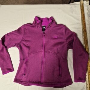 The North Face Agave Full Zip Fleece Jacket Women's Large Heathered Purple EUC
